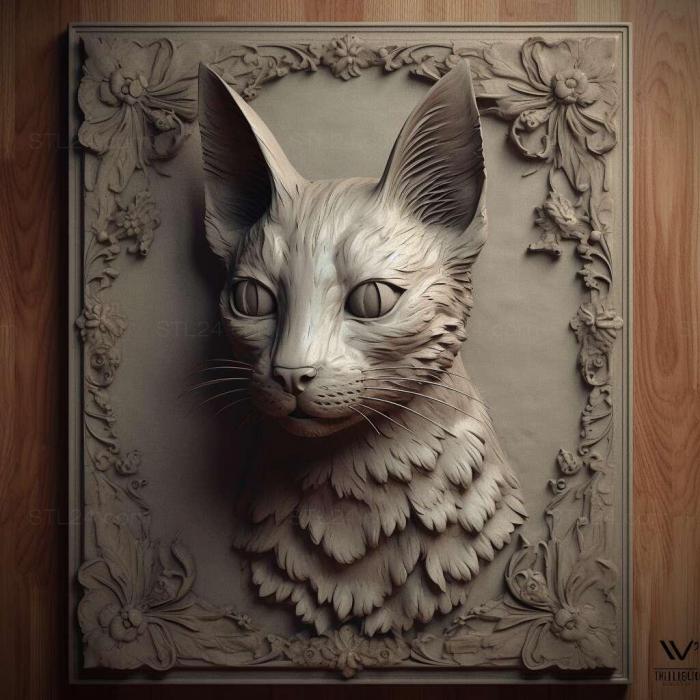 Nature and animals (Lykoi cat 3, NATURE_7771) 3D models for cnc